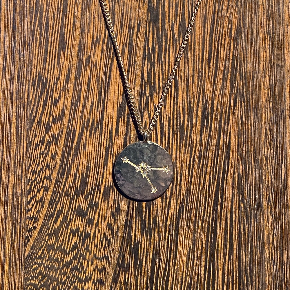 Double sided Cancer zodiac necklace
